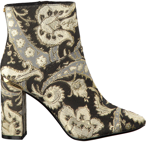 BRAND NEW TED BAKER ISHBEL BLACK METALLIC JACQUARD PRINT FRABRIC ANKLE BOOTS SIZE 5 38