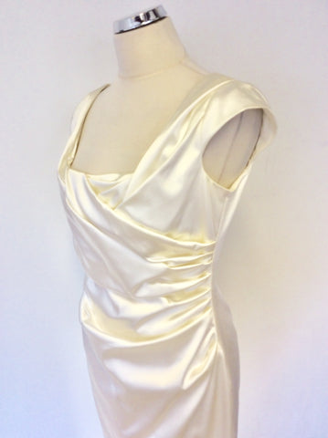 COAST IVORY SATIN SPECIAL OCCASION PENCIL DRESS SIZE 12