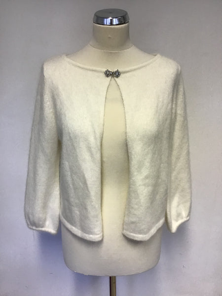 BRAND NEW MARKS SPENCER AUTOGRAPH WINTER WHITE ANGORA BLEND CARDIGAN SIZE 14