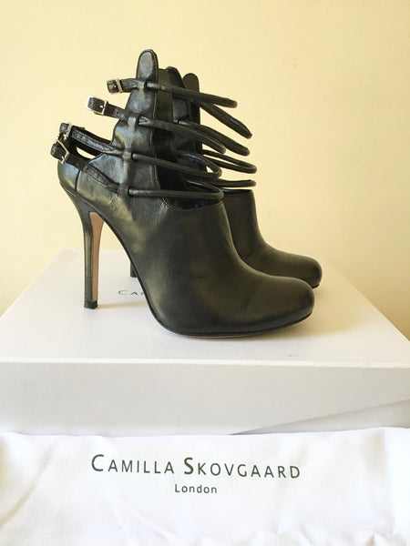 CAMILLA SKOVGAARD BLACK LEATHER MULTIPLE STRAP SHOE/ BOOTS SIZE