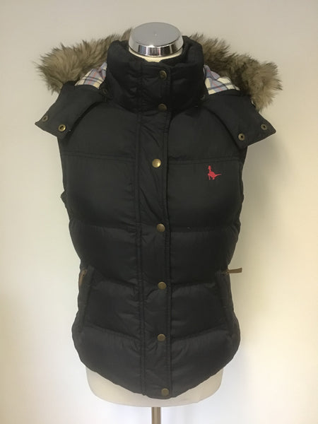 JACK WILLS DARK BLUE DUCK DOWN FEATHER FILLED HOODED GILET/ BODY