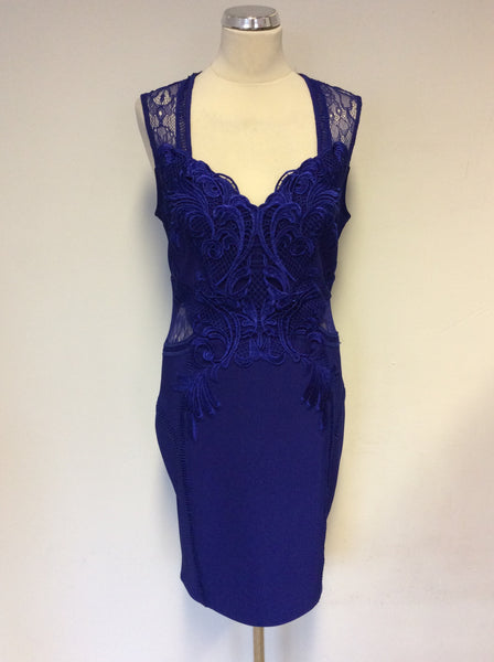 BRAND NEW LIPSY BLUE LACE TRIM STRETCH PENCIL DRESS SIZE 14 – Whispers  Dress Agency