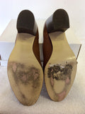 HOBBS TAN BROWN LEATHER LACE UP HEELS SIZE 5/38