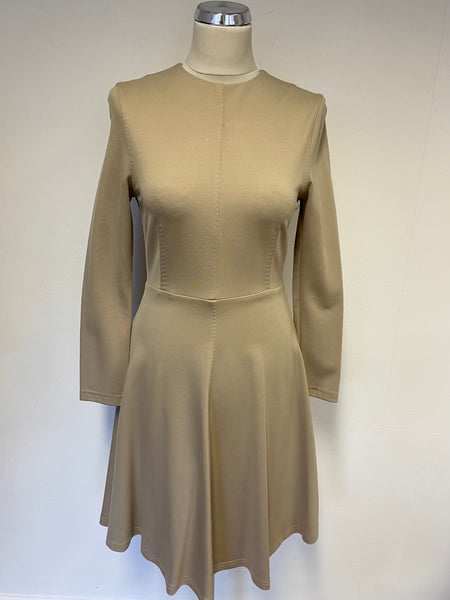 BRAND NEW MARKS & SPENCER CAMEL LONG SLEEVE SKATER DRESS SIZE 6 Whispers Dress Agency BRAND NEW MARKS & SPENCER CAMEL LONG SLEEVE SKATER DRESS SIZE 6 Whispers Dress Agency