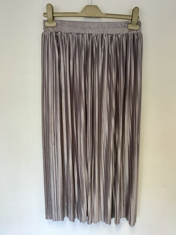ABRCROMBIE & FITCH SILVER GREY PLEATED ELASTICATED WAIST SKIRT SIZE S