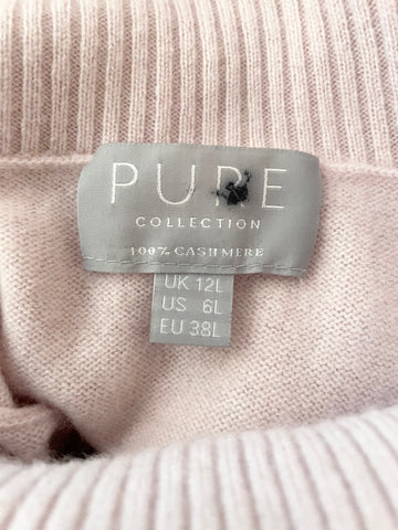 PURE COLLECTION PINK 100% CASHMERE ROLL NECK JUMPER SIZE 12L