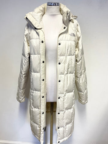 THE NORTH FACE IVORY PADDED QUILTED COAT SIZE M