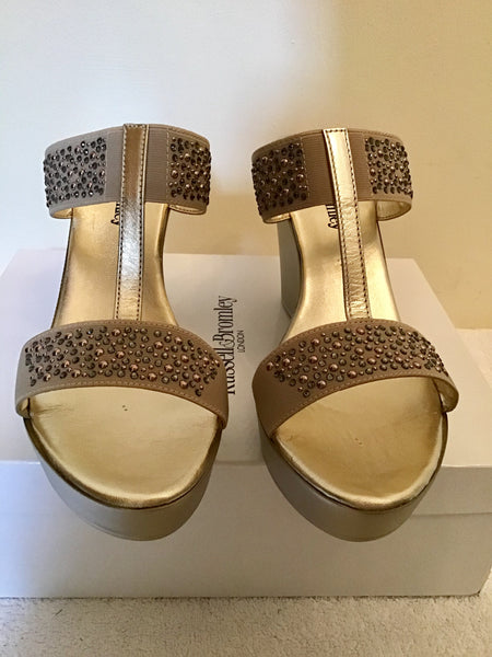 Russell and bromley gold sales wedges