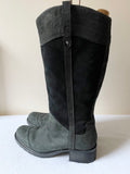 TIMBERLAND BLACK LEATHER & SUEDE PULL ON  STYLE BOOTS SIZE 6.5/39.5