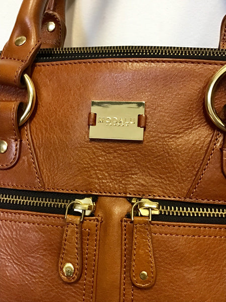 MODALU PIPPA CHESTNUT BROWN LEATHER TOTE BAG Whispers Dress Agency