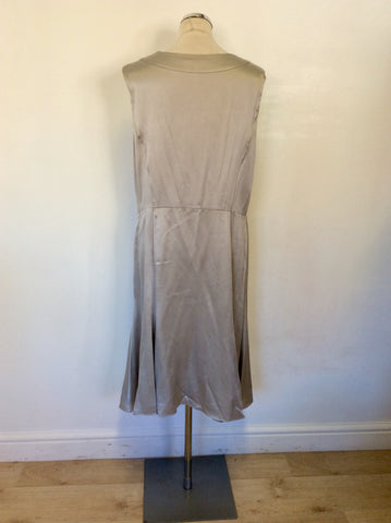 BROOKS BROTHERS SILVER GREY SILK SPECIAL OCCASION DRESS SIZE 16