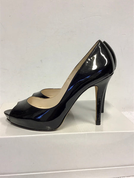 LK BENNETT BLACK PATENT LEATHER PEEPTOE HEELS SIZE 3.5/36 – Whispers Dress  Agency