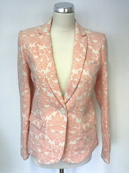 BRAND NEW JACK WILLS CORAL JACQUARD PRINT FAIRLAWN BLAZER SIZE 10