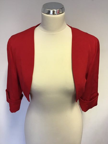 BRAND NEW COAST LUNA RED SHORT SLEEVE BOLERO JACKET SIZE 14