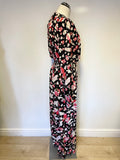 BRAND NEW SOMERSET BY ALICE TEMPERLEY BLACK FLORAL PRINT LONG SLEEVE JUMPSUIT SIZE 12