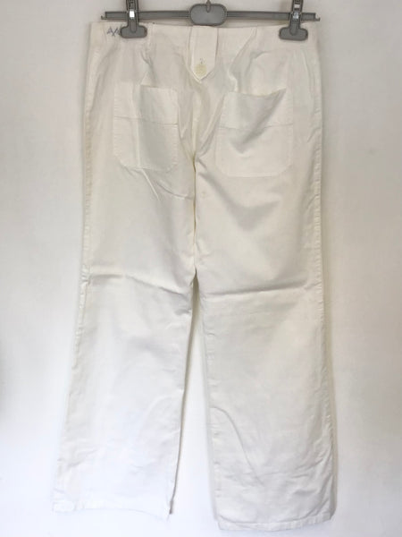 BRAND NEW THOMAS BURBERRY WHITE COTTON BOOTCUT