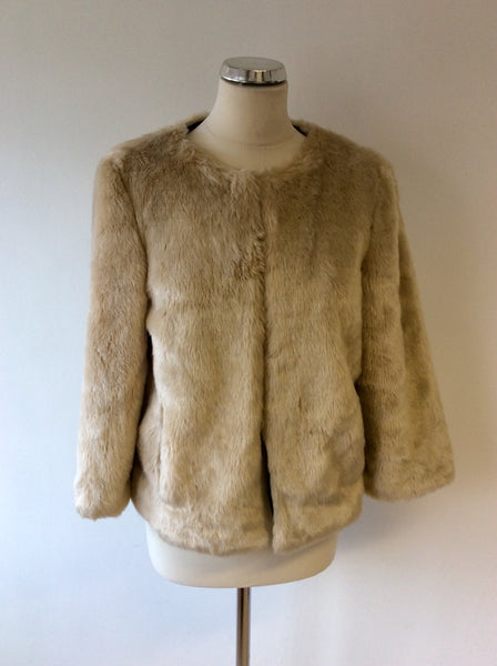 Zara cream faux fur coat Clearance