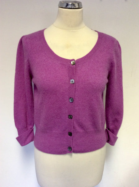 MARKS SPENCERS AUTOGRAPH ORCHID PINK CASHMERE CARDIGAN SIZE 14