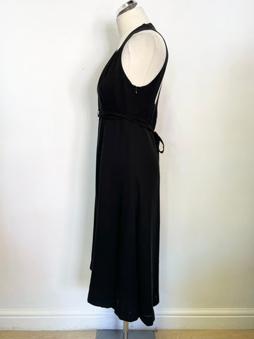 HOBBS BLACK SILK BLEND OPEN STRAPPY BACK SPECIAL OCCASION DRESS SIZE 12
