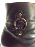 GABOR BLACK LEATHER ANKLE BOOTS SIZE 7/40