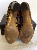 HOBBS LEOPARD PRINT FAUX PONY SKIN ANKLE BOOTS SIZE 7.5/41