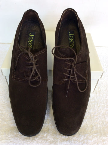 JONES THE BOOTMAKERS BROWN SUEDE LACE UP SHOES SIZE 10/44