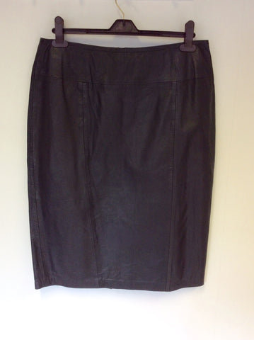 DE LUXE BY ITS BLACK LEATHER PENCIL SKIRT SIZE 14
