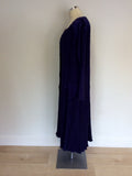 CHESCA BLUE CRINKLE LONG DRESS & DUSTER COAT SIZE 14