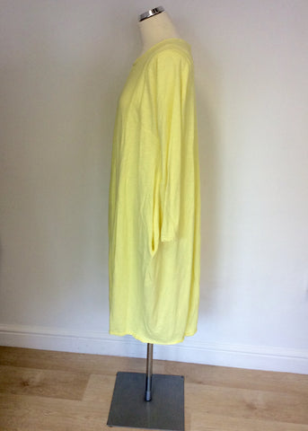 BRAND NEW MADE IN ITALY YELLOW COTTON OVERSIZE DRESS SIZE L/XL