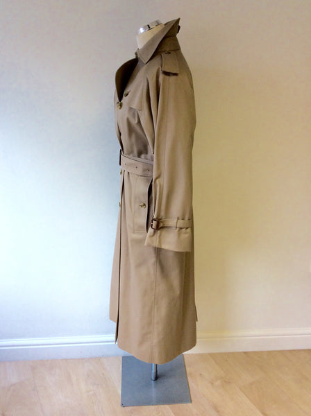 BURBERRY HONEY BEIGE LONG MAC/TRENCH COAT SIZE 12/14 – Whispers