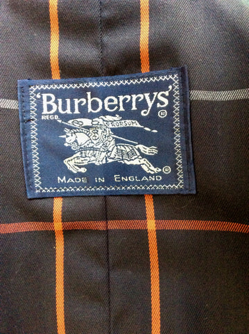 BURBERRY DARK BLUE LONG MAC/TRENCH COAT FIT UK 12/14 - Whispers Dress Agency - Womens Coats & Jackets - 8