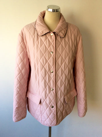DAVID BARRY PALE PINK QUILTED JACKET SIZE 18 - Whispers Dress Agency - sold - 1