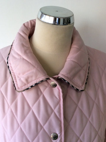 DAVID BARRY PALE PINK QUILTED JACKET SIZE 18 - Whispers Dress Agency - sold - 2