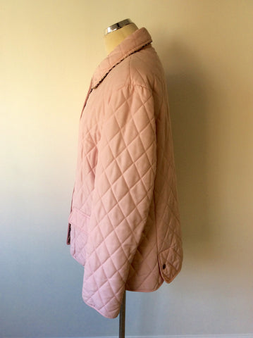 DAVID BARRY PALE PINK QUILTED JACKET SIZE 18 - Whispers Dress Agency - sold - 3