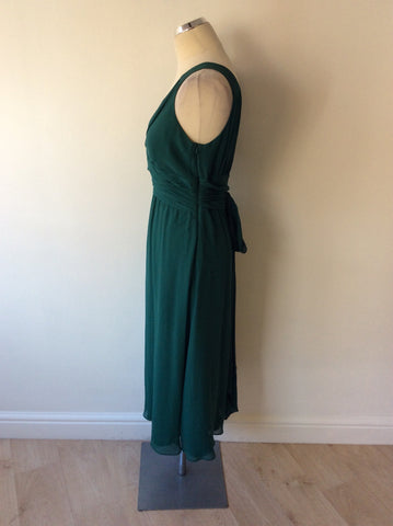 HOBBS EMERALD GREEN SILK OCCASION DRESS SIZE 12 - Whispers Dress Agency - Womens Dresses - 3