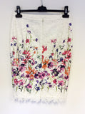 DAMSEL IN A DRESS WHITE FLORAL PRINT SKIRT SIZE 12 - Whispers Dress Agency - Sold - 2