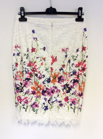 DAMSEL IN A DRESS WHITE FLORAL PRINT SKIRT SIZE 12 - Whispers Dress Agency - Sold - 2