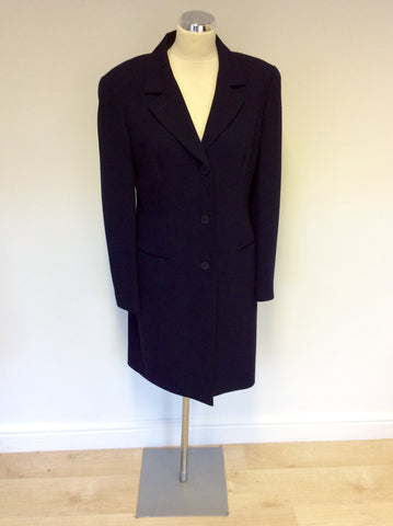 EPISODE NAVY BLUE WOOL LONG JACKET & SKIRT SUIT SIZE 12 - Whispers Dress Agency - Womens Suits & Tailoring - 2