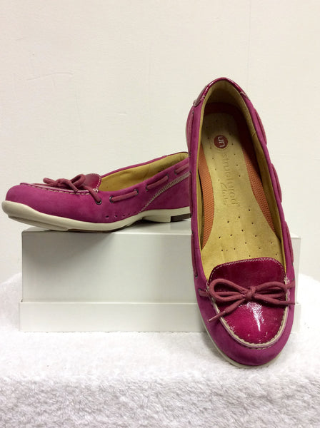 BRAND NEW CLARKS UN STUCTURED PINK SUEDE & LEATHER LOAFERS SIZE 6D/39 - Whispers Dress Agency - Womens Flats - 1