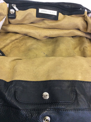 JIMMY CHOO BLACK LARGE LEATHER STUDDED SHOULDER BAG - Whispers Dress Agency - Shoulder Bags - 11