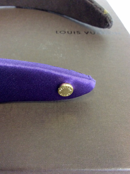 LOUIS VUITTON RARE BROWN MONOGRAM WITH PURPLE GOLD HEADBAND