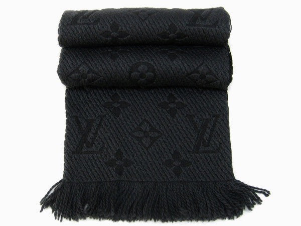 Louis Vuitton Logomania Wool Scarf Black