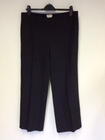 EMPORIO ARMANI BLACK FORMAL WOOL TROUSERS SIZE 48 UK 16 - Whispers Dress Agency - Womens Trousers - 1