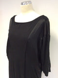 ARMANI EXCHANGE BLACK SATIN TRIM STRETCH JERSEY DRESS SIZE M - Whispers Dress Agency - Womens Dresses - 2