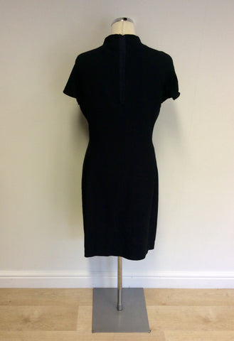 EMPORIO ARMANI NAVY BLUE CAP SLEEVE PENCIL DRESS SIZE 44 UK 12 - Whispers Dress Agency - Sold - 3