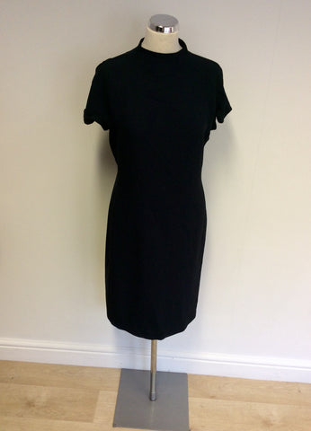 EMPORIO ARMANI NAVY BLUE CAP SLEEVE PENCIL DRESS SIZE 44 UK 12 - Whispers Dress Agency - Sold - 1