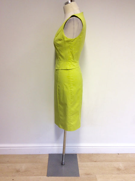 KAREN MILLEN LIME GREEN PENCIL DRESS SIZE 10 – Whispers Dress Agency