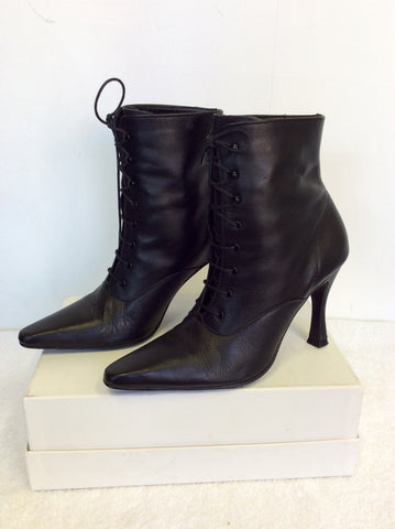 LILLEY & SKINNER BLACK LACE UP BOOTS SIZE 6/39