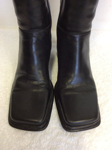 BP BLACK LEATHER KNEE LENGTH BOOTS SIZE 7.5/41