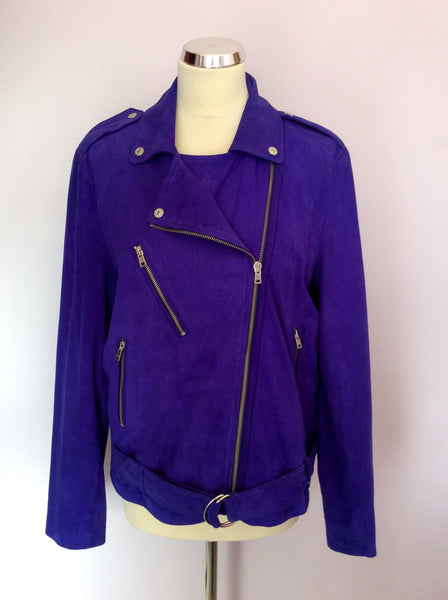 Purple suede moto jacket deals